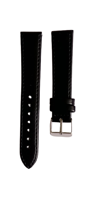 Ремешок для часов кожаный Strap гладкий 18 мм Черный (3619) - фото 1 Ремешок для часов кожаный Strap гладкий 18 мм Черный (3619) - фото 1