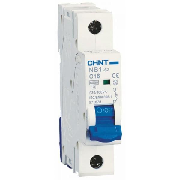 Автоматический выключатель CHINT NB1-63DB 1P 16A 6кА C (179616) - фото 1 Автоматический выключатель CHINT NB1-63DB 1P 16A 6кА C (179616) - фото 1