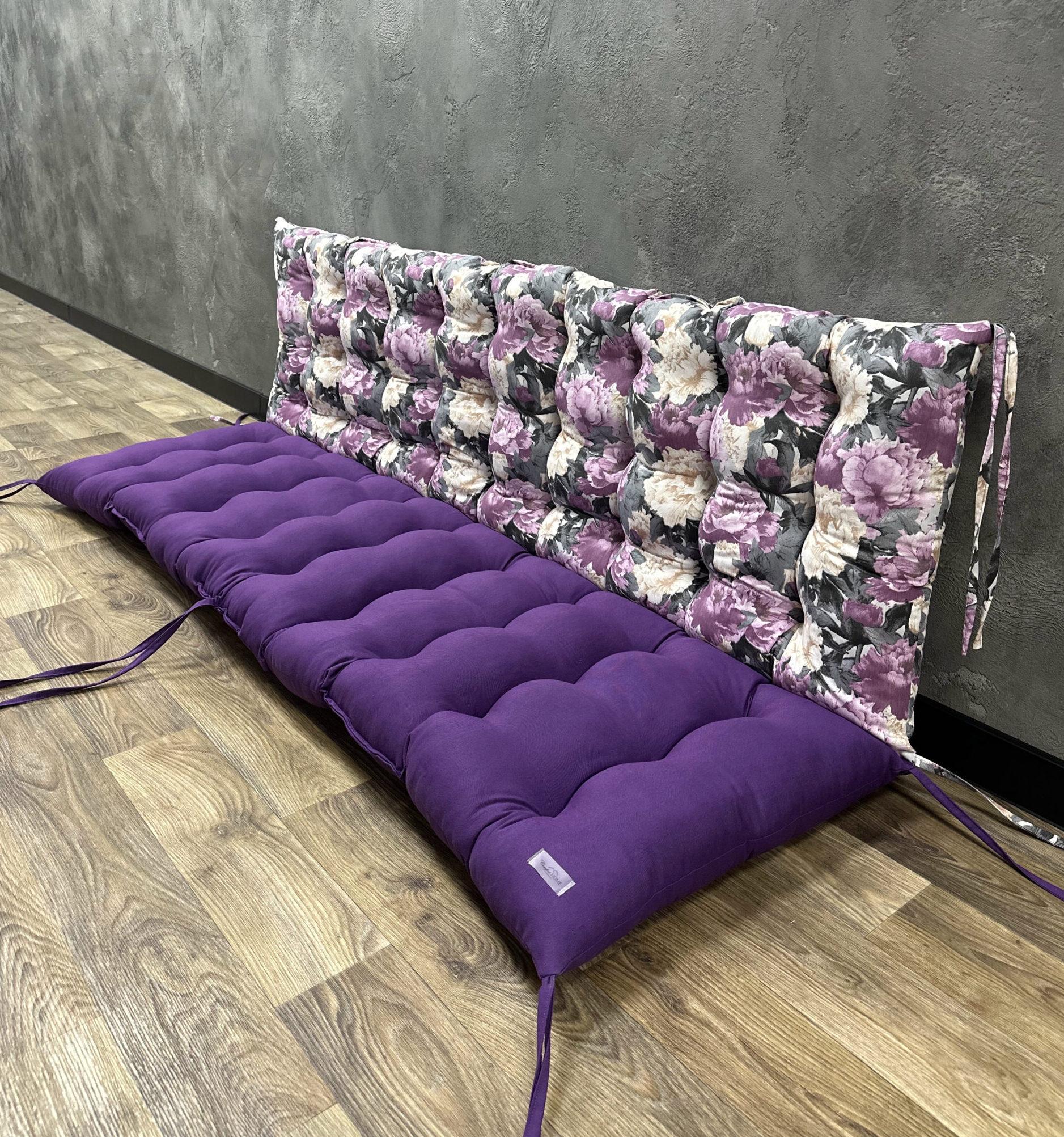Подушка Comfort Home Ashen flowers violet на поддоны/качели/каркасы/садовая мебель комбинированная 150х50х50 см