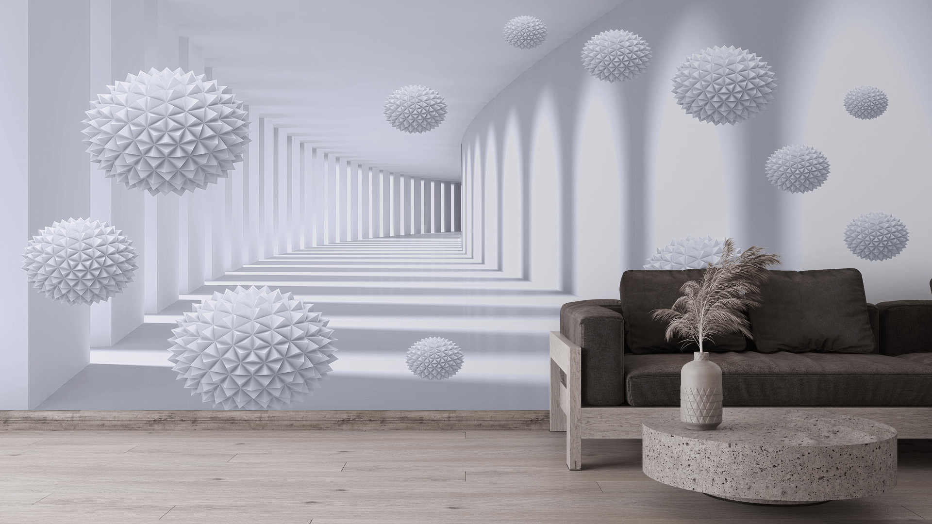 Фотошпалери флізелінові Styleo Print-walls 3D Тунель зі сферами 0170 300х250 см (Pw-0170/2)