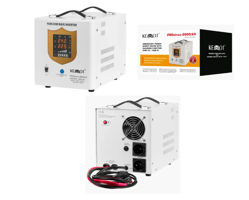 Источник бесперебойного питания Kemot PROsinus 2600 24/230V 1800W Белый (29187687) - фото 5