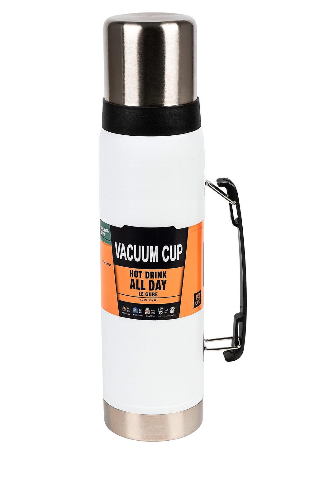 Термос туристический Stenson Army с крышкой-чашкой 1200 мл Белый (28494267)