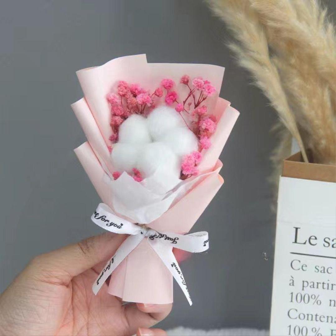 Букет із сухоцвітів Гіпсофіла/Бавовна (НР051599)