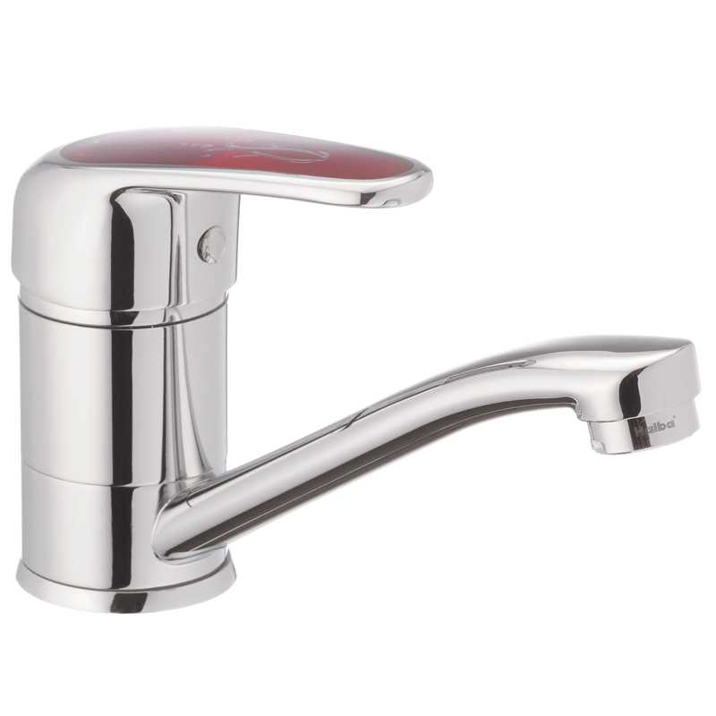 Смеситель для кухни HAIBA MAGIC 555 15 см с красной ручкой Смеситель для кухни HAIBA MAGIC 555 15 см с красной ручкой