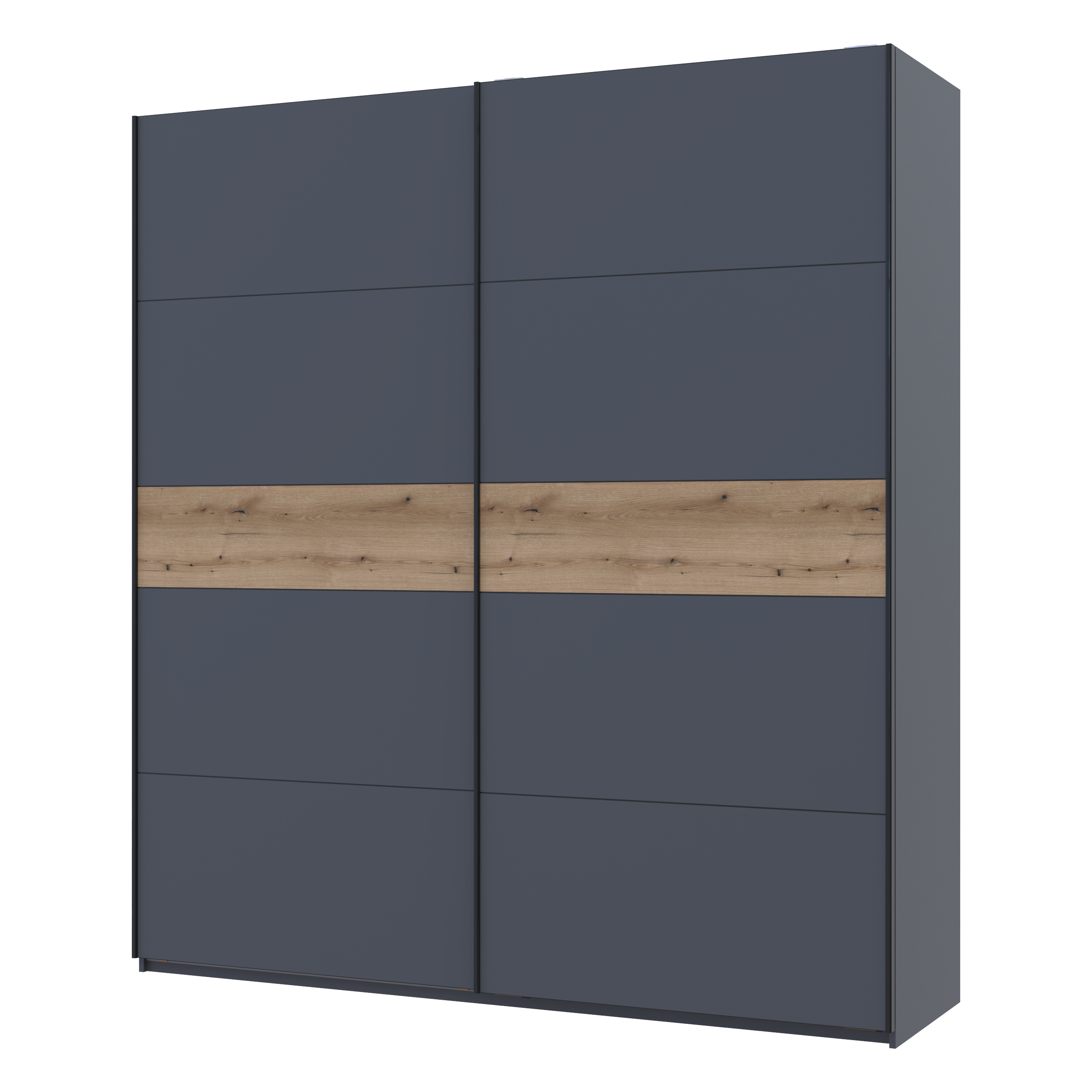 Шкаф-купе Doros G-Caiser 2 ДСП/5 частей 220х60х240 см Графитовый/вставка Дуб Эвок (44900285)