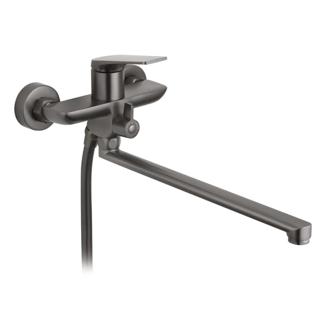 Смеситель для ванны Kroner KRP Graz GRP060 с душевым гарнитуром Графитный (CV031334)