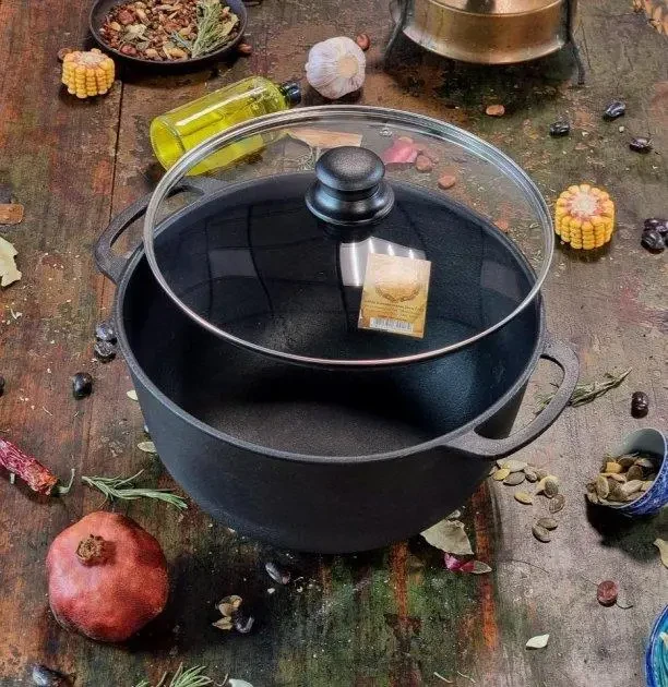 Каструля Maysternya зі скляною кришкою чавунна 5 л (2375012834) - фото 2