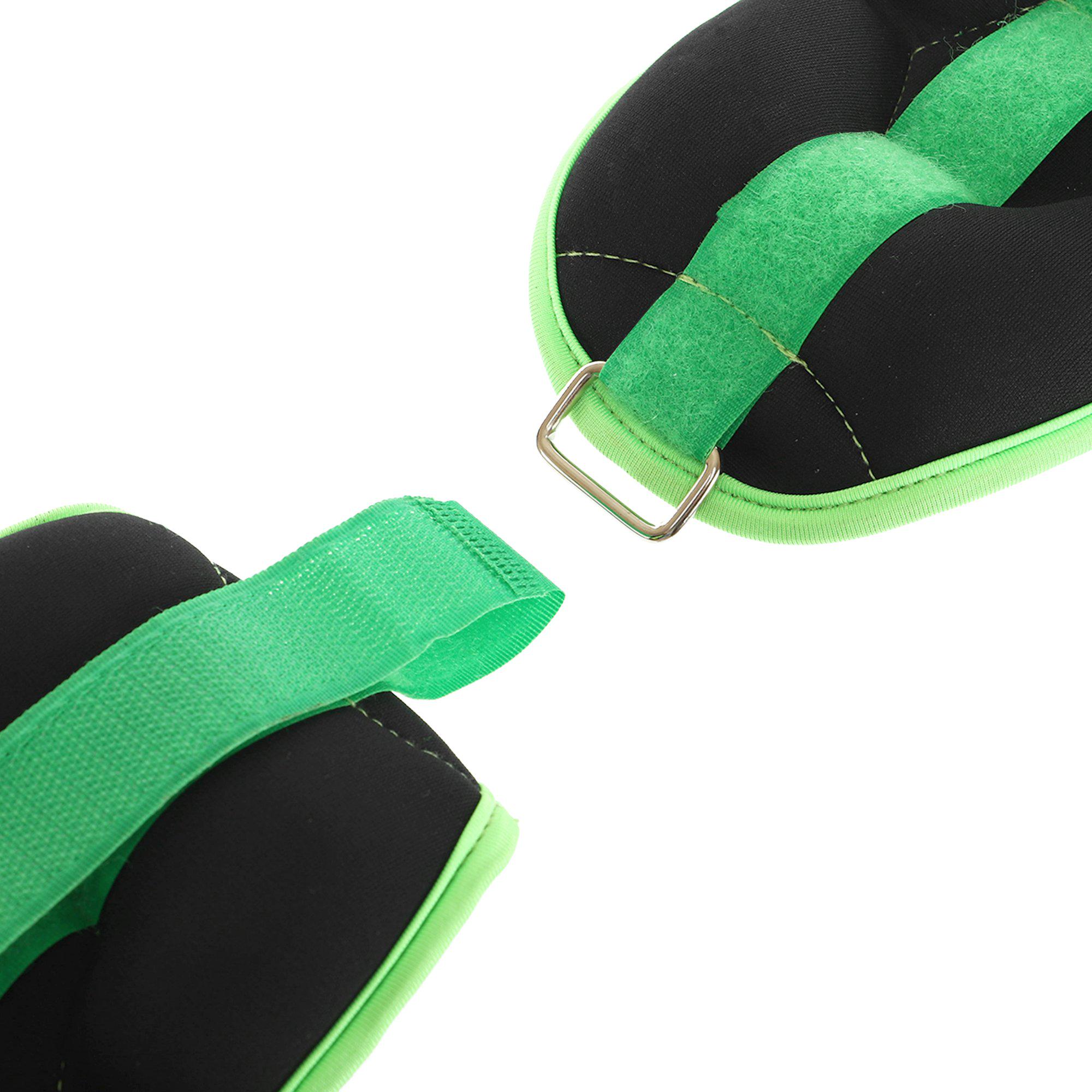 Обтяжувачі-манжети для рук та ніг Zelart Pro 2х1 кг Чорний/Салатовий (FI-7208-2_Черный-салатовый) - фото 5