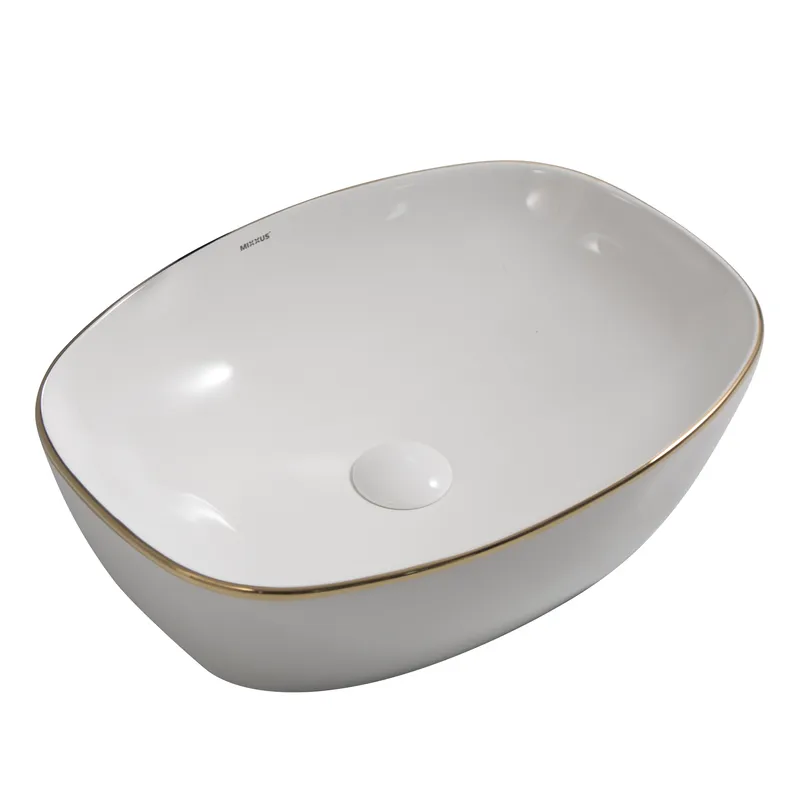 Раковина накладна MIXXUS PREMIUM DIVERSE-0109 EDGE GOLD 500х380х140 мм (MP6548)