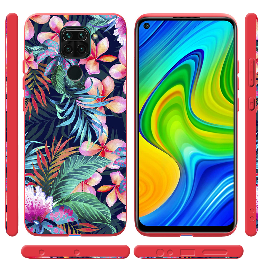 Чохол Boxface Xiaomi Redmi Note 9 flowers in the tropics Червоний силікон  (39801-up1971-41193) - фото 2