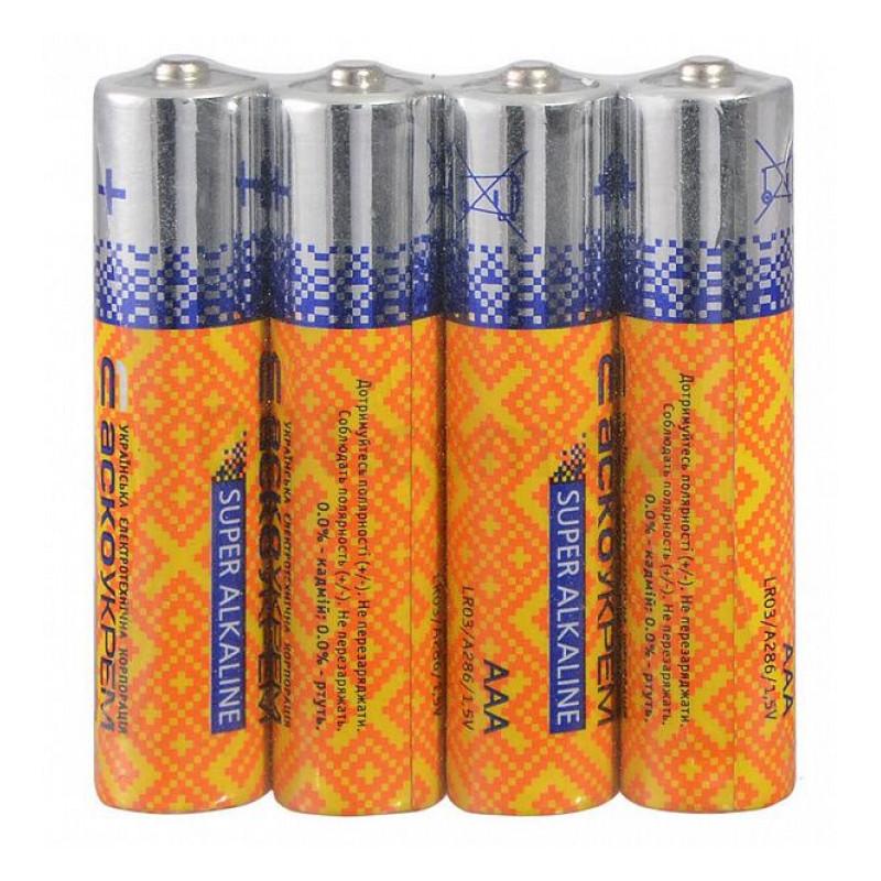 Батарейка лужна АСКО-УКРЕМ AAА/LR03/BL4 4 шт. (29924444)