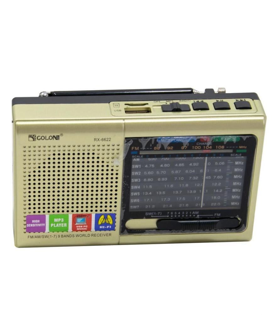 Радиоприемник Golon RX 6622 на аккумуляторе Золотистый (24365707)