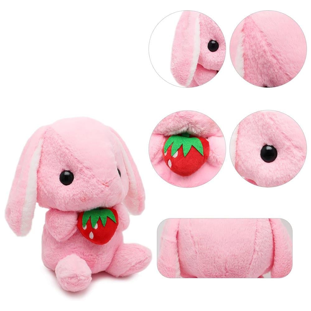 М'яка іграшка Кролик з полуничкою 22 см Рожевий (NR0187_2) - фото 4 М'яка іграшка Кролик з полуничкою 22 см Рожевий (NR0187_2) - фото 4