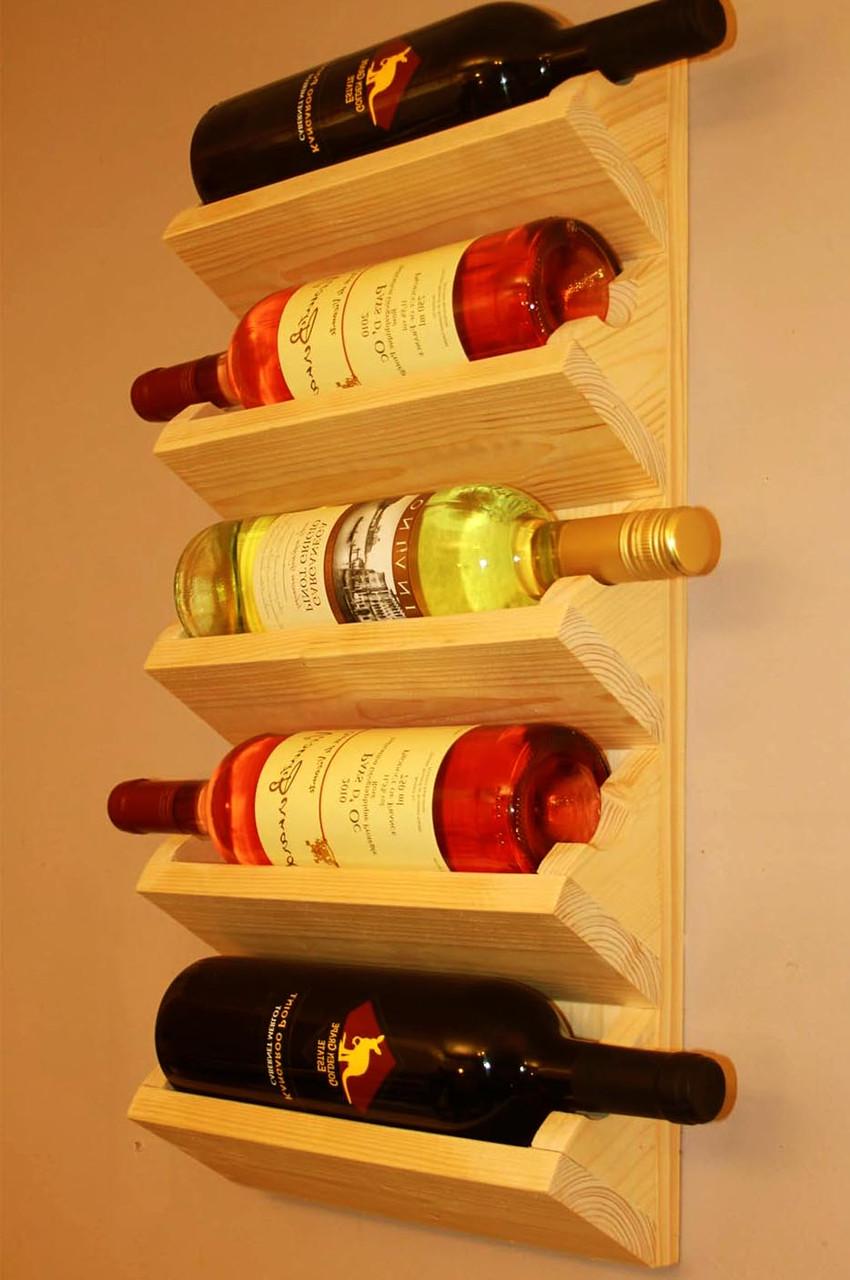 Полка для вина настенная из дерева Хасунума Карри (ПНК-021703)