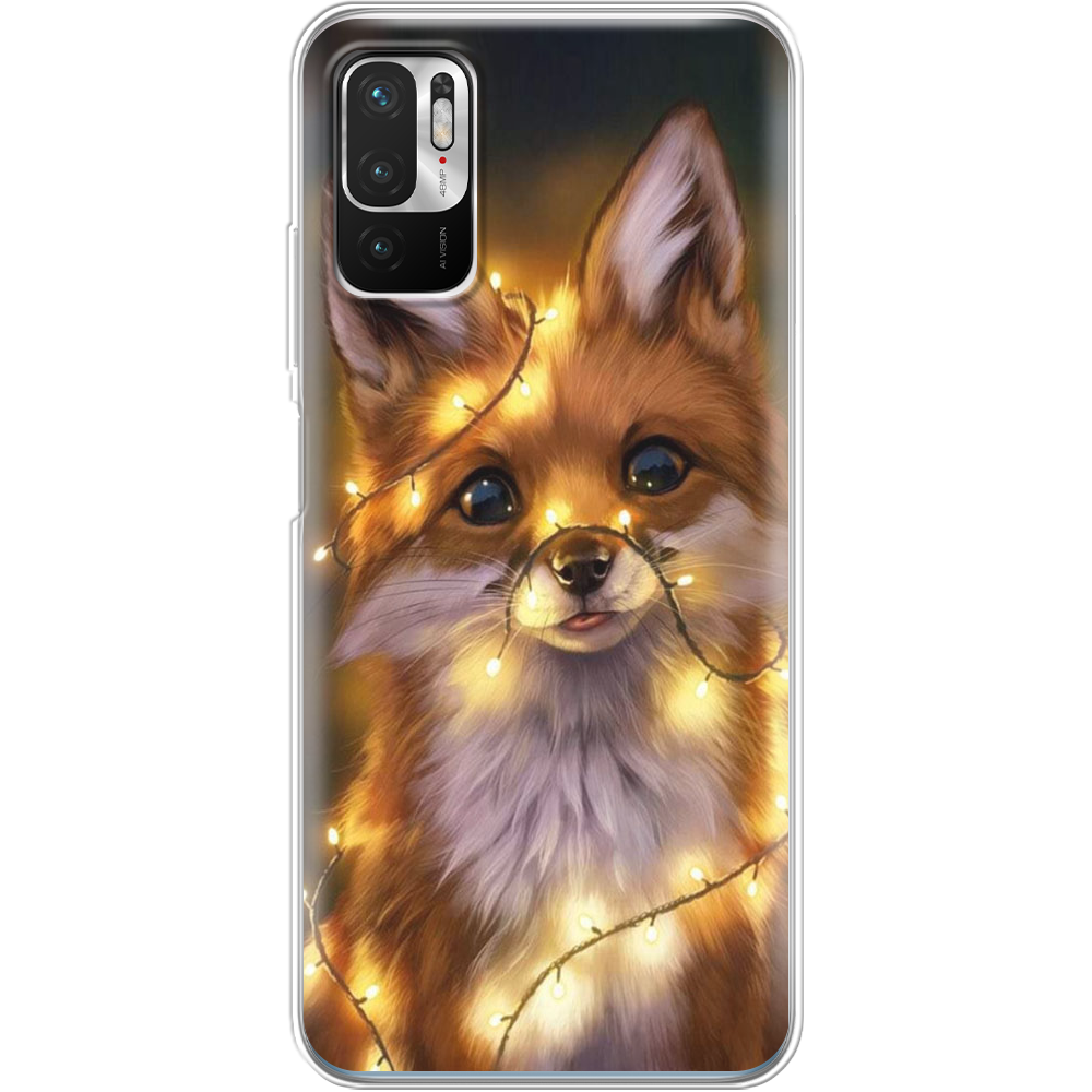 Чехол Boxface Xiaomi Redmi Note 10 5G Рождественская лиса Прозрачный силикон (42639-up2399-42474)