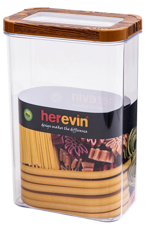 Контейнер пищевой HEREVIN WOOD Transparent Lid прямоугольный 2,5 л (UG-161208-003)