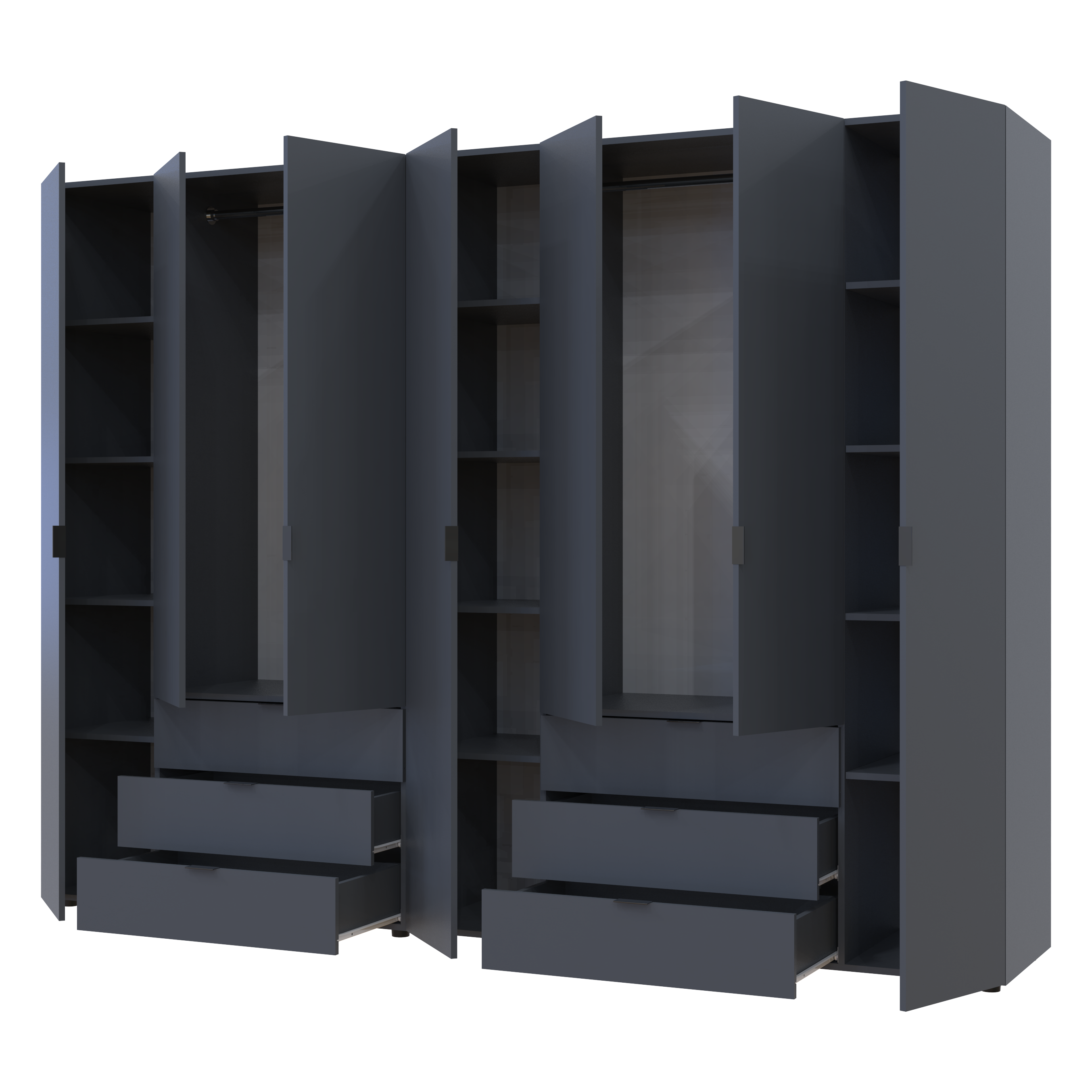 Шкаф для одежды Doros Лукас 3+4 ДСП 295х50х240 см Графит (42005125) Шкаф для одежды Doros Лукас 3+4 ДСП 295х50х240 см Графит (42005125)