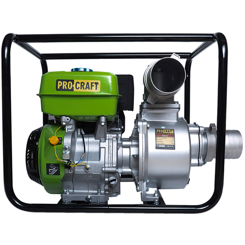 Мотопомпа бензинова водяна високого тиску Procraft WP100 з перехідниками та фільтром 270 см3 80 м3/г