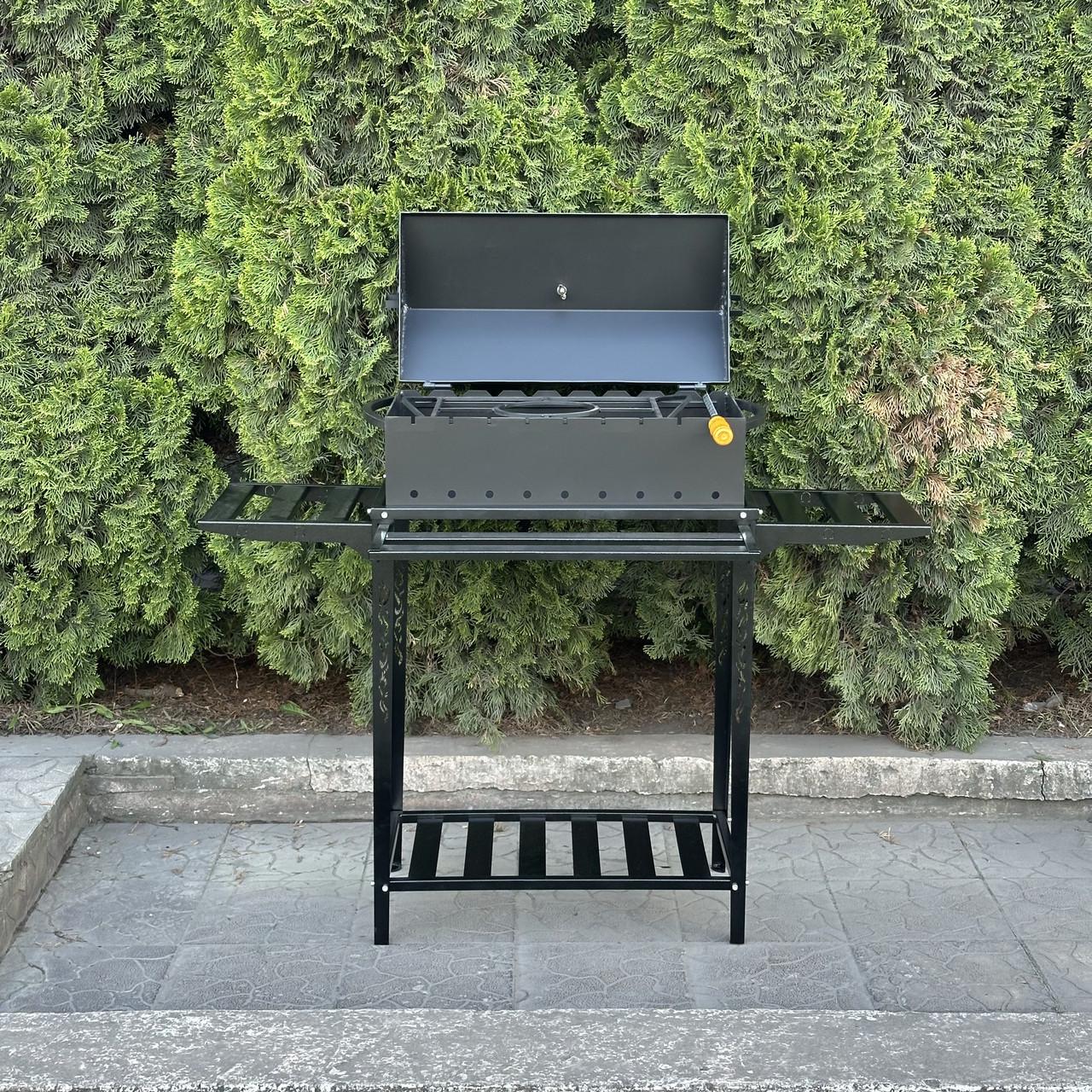 Мангал-барбекю Metalzavod Прометей на 9 шампурів 4 мм на дровниці 126,2х36,7х106,5 см (MBD9-4R-T) - фото 4 Мангал-барбекю Metalzavod Прометей на 9 шампурів 4 мм на дровниці 126,2х36,7х106,5 см (MBD9-4R-T) - фото 4