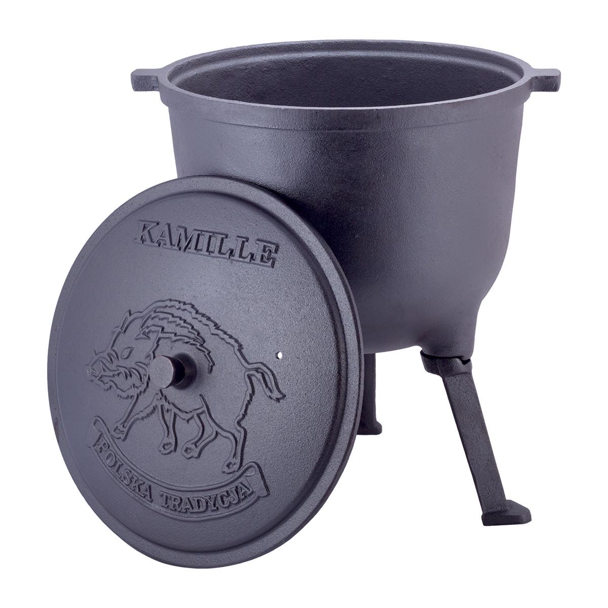 Котел чугунный с крышкой Kamille KM-4802V на ножках 10 л (29-84-4802V)