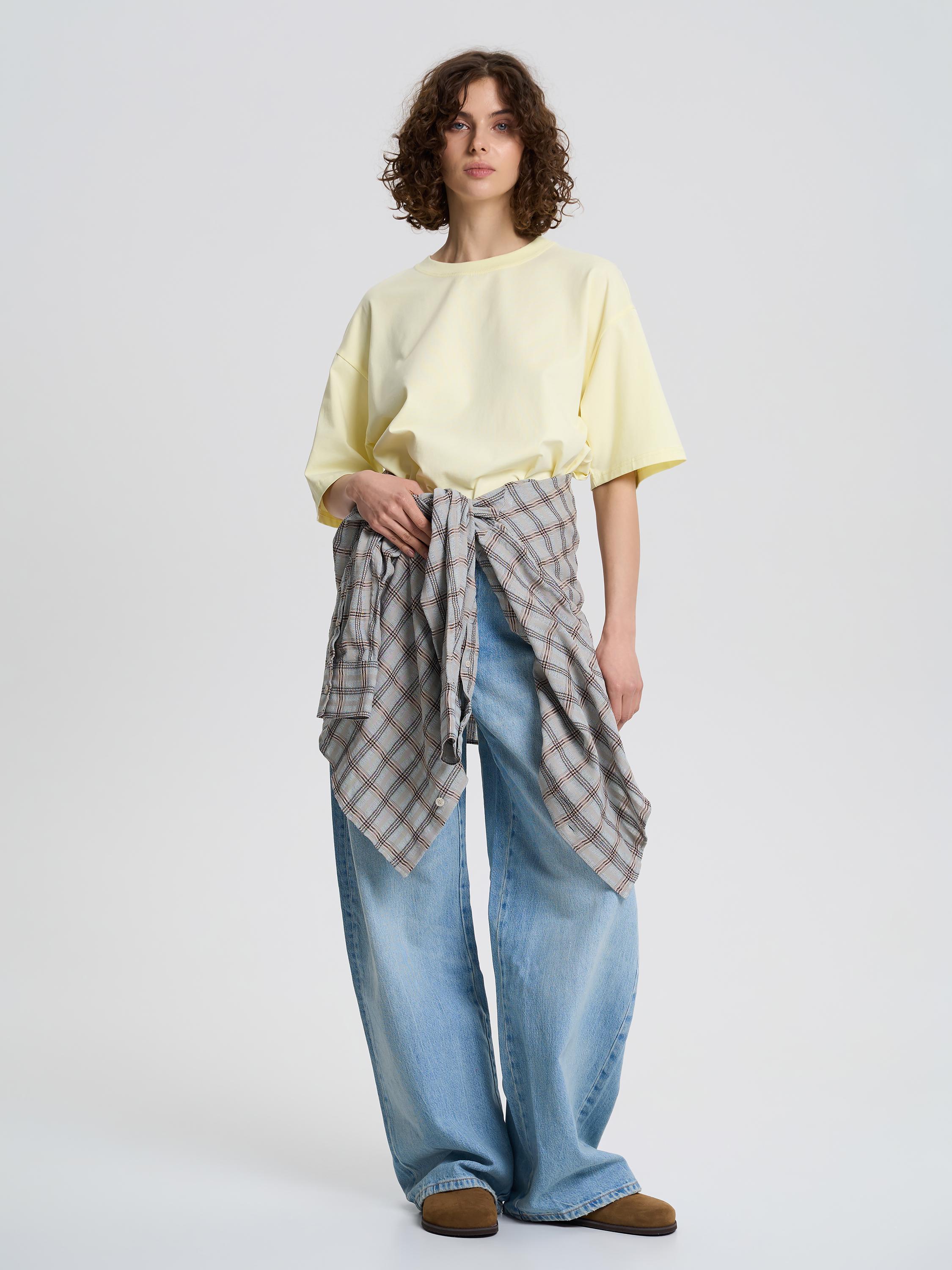 Футболка женская оверсайз ROZA 231105 S Нежно-желтый (4824005715419) - фото 2 Футболка женская оверсайз ROZA 231105 S Нежно-желтый (4824005715419) - фото 2