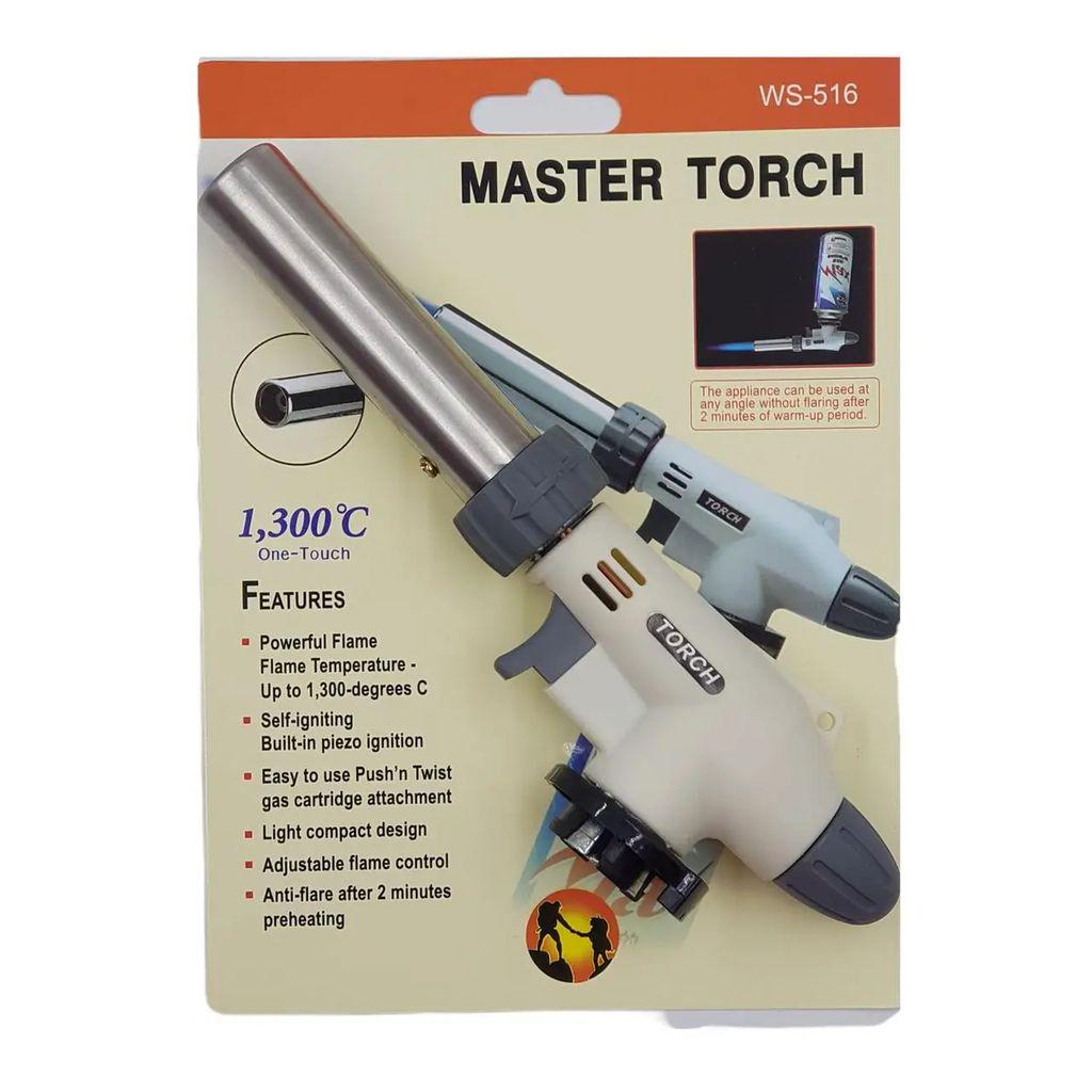 Горелка для газового баллона Master Torch WS-516 Белый/Серый - фото 3