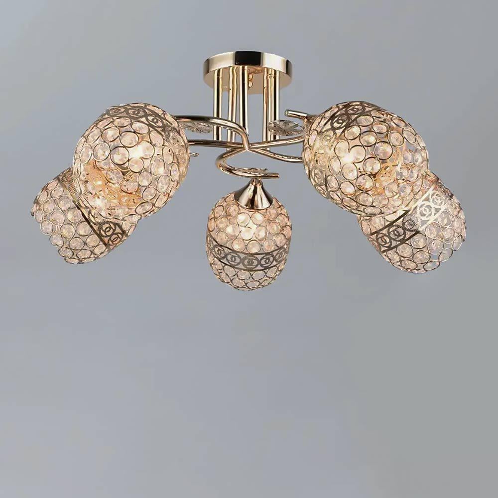 Люстра потолочная Light House SR-19346/5 FGD E27 мм 600х240 Золотой