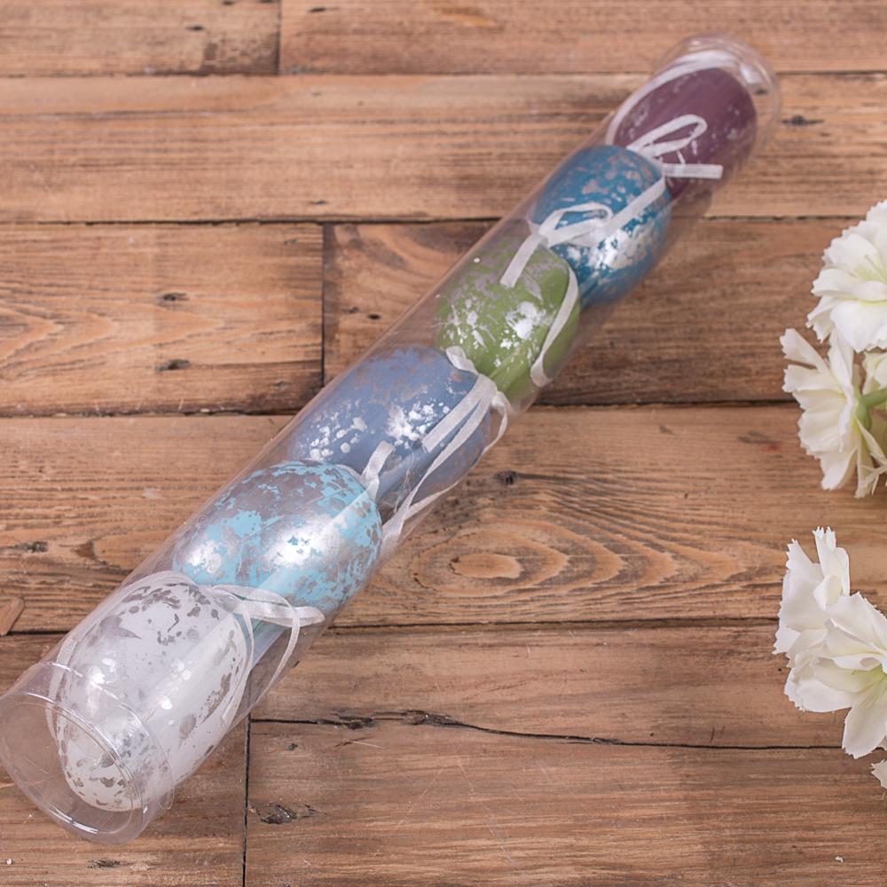 Яйца в тубусе пластиковые для декора 6 шт. (3553-4)