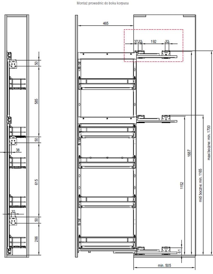 Карго левое боковое Rejs Maxima Evo на 5 полок 150x1700 мм Хром/Белый (WE27.5337.08.374) - фото 3
