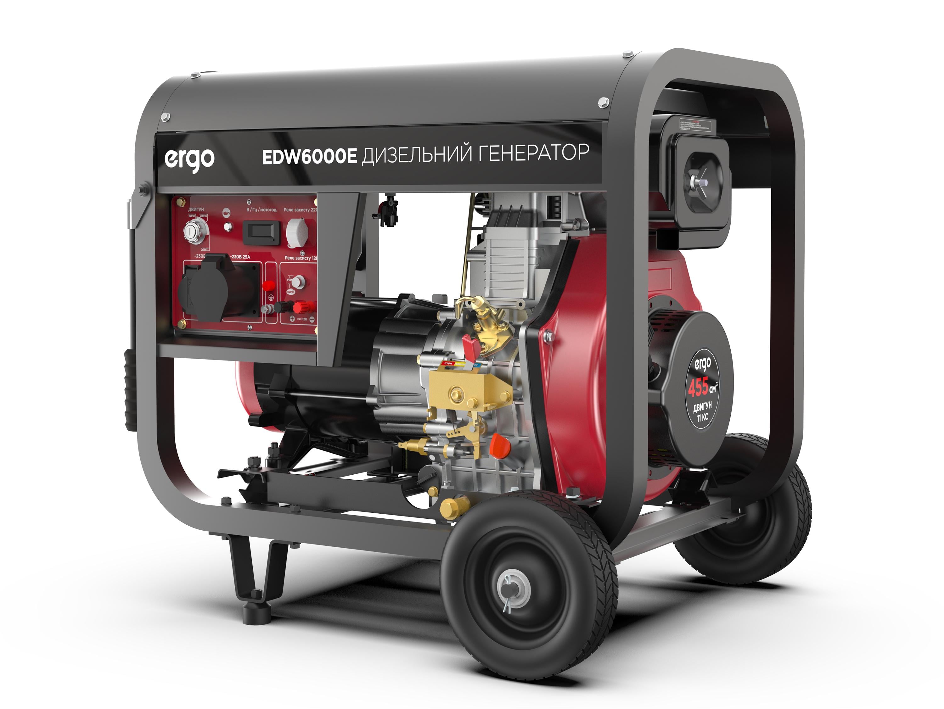 Генератор дизельный Ergo EDW6000E - фото 3