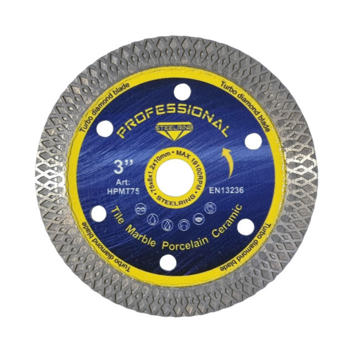 Алмазный диск STEELRING PROFESSIONAL 75х1,2 мм (HPMT75) - фото 2 Алмазный диск STEELRING PROFESSIONAL 75х1,2 мм (HPMT75) - фото 2