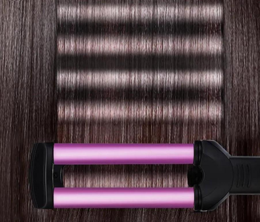 Плойка потрійна Kemei JFQ-KM-2022 керамічна 45 Вт Рожевий (2390000000) - фото 8 Плойка потрійна Kemei JFQ-KM-2022 керамічна 45 Вт Рожевий (2390000000) - фото 8