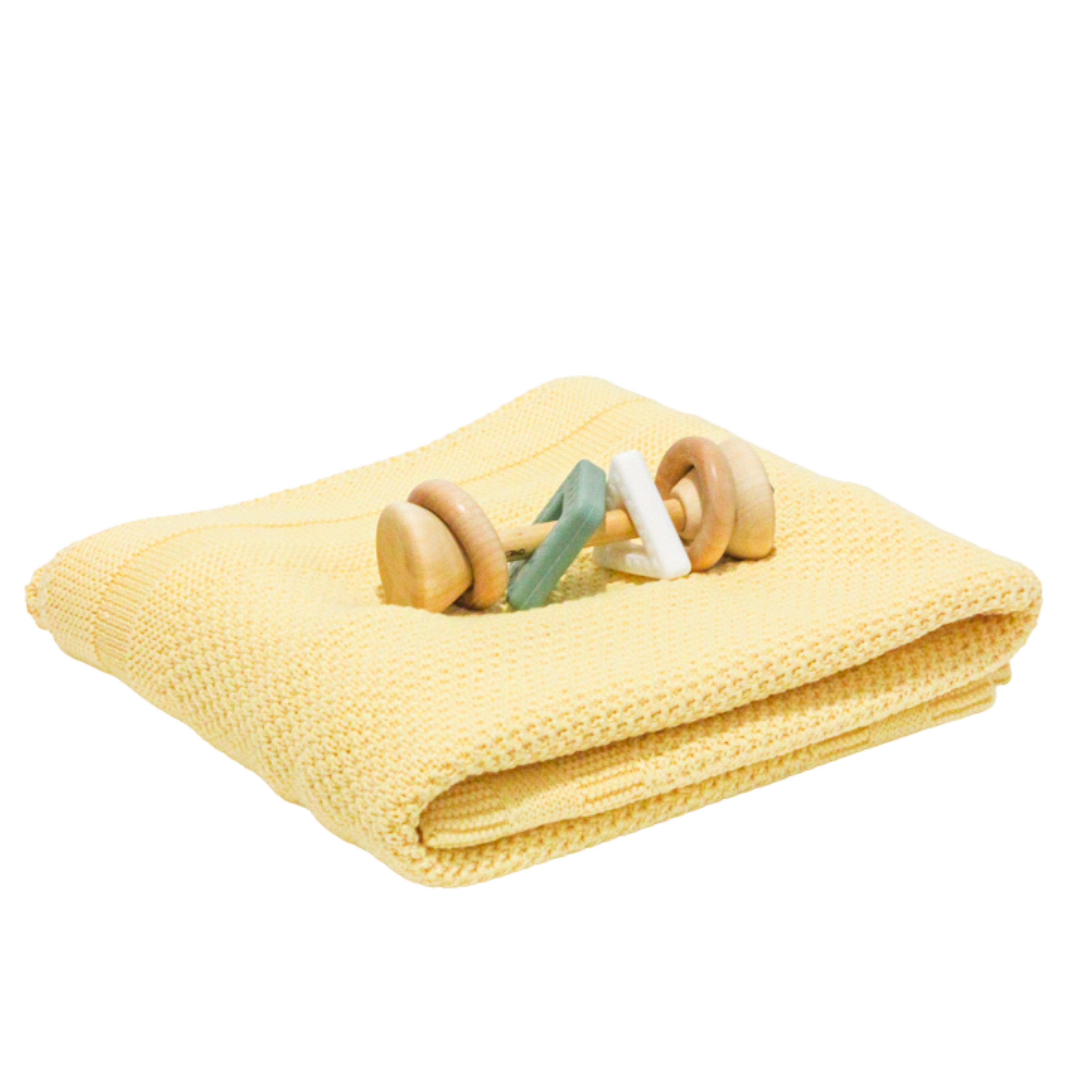 Плед вязанный Рогожка Желтый