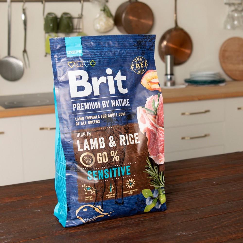 Корм для собак з чутливим травленням Brit Premium Sensitive Lamb & Rice 3 кг - фото 3
