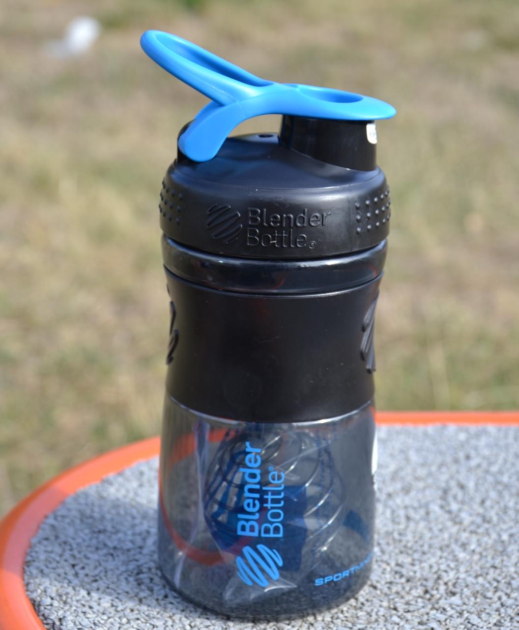 Шейкер спортивний Blender Bottle SportMixer Flip 20 oz/590 мл Black/Cyan - фото 5