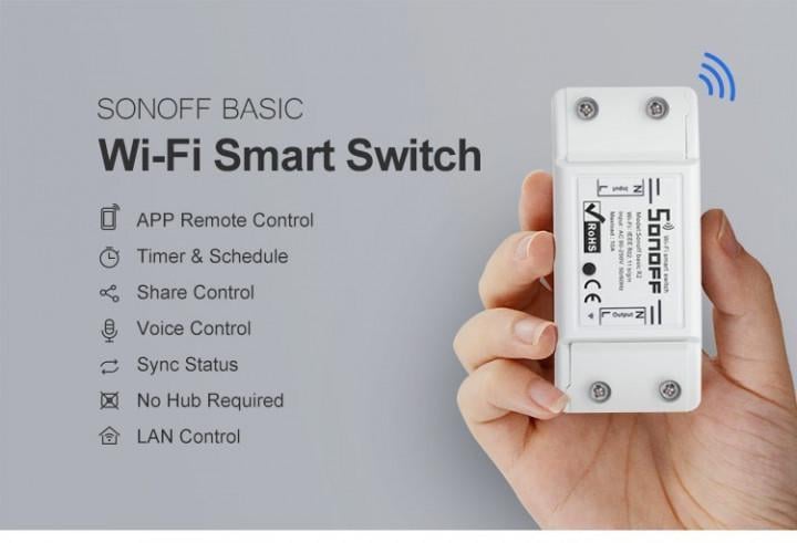 Выключатель беспроводный Sonoff basic r2 Wifi (801861) - фото 8