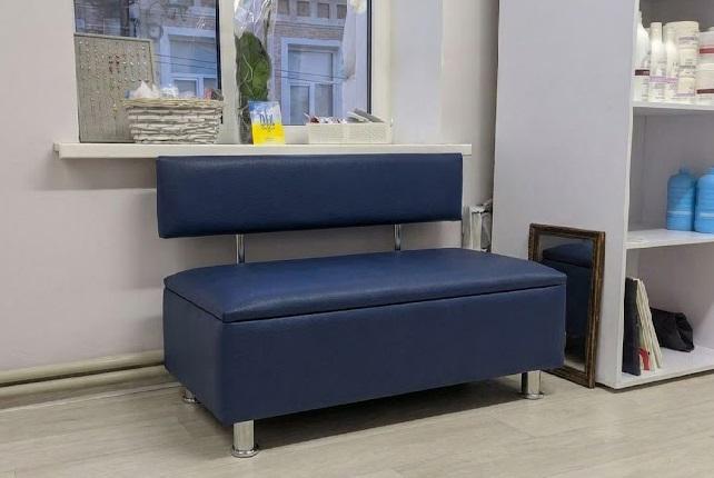 Диван в зону ожидания Сompakt искусственная кожа 120 см Синий