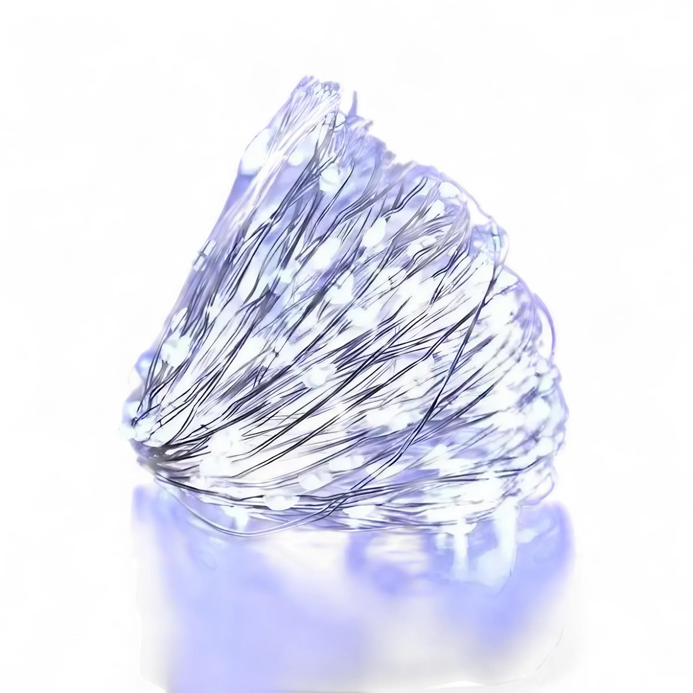 Гирлянда роса 200 LED USB с пультом ДУ 20 м Белый (DT ROW20/200)