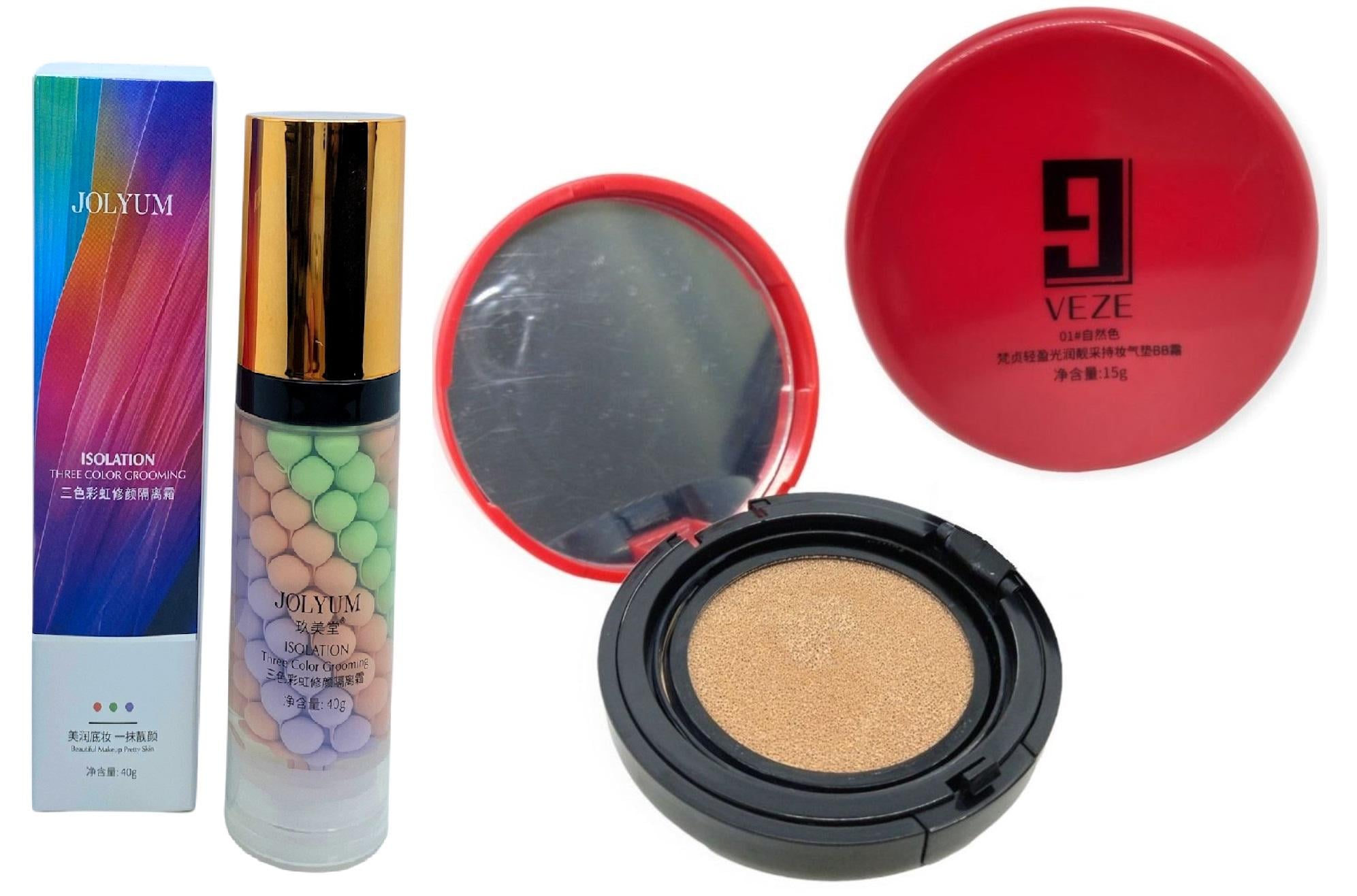 Комплект тональний крем-кушон Veze BB Cream беж 02 та база під макіяж Jolyum натуральний фініш зволожуючий Комплект тональний крем-кушон Veze BB Cream беж 02 та база під макіяж Jolyum натуральний фініш зволожуючий