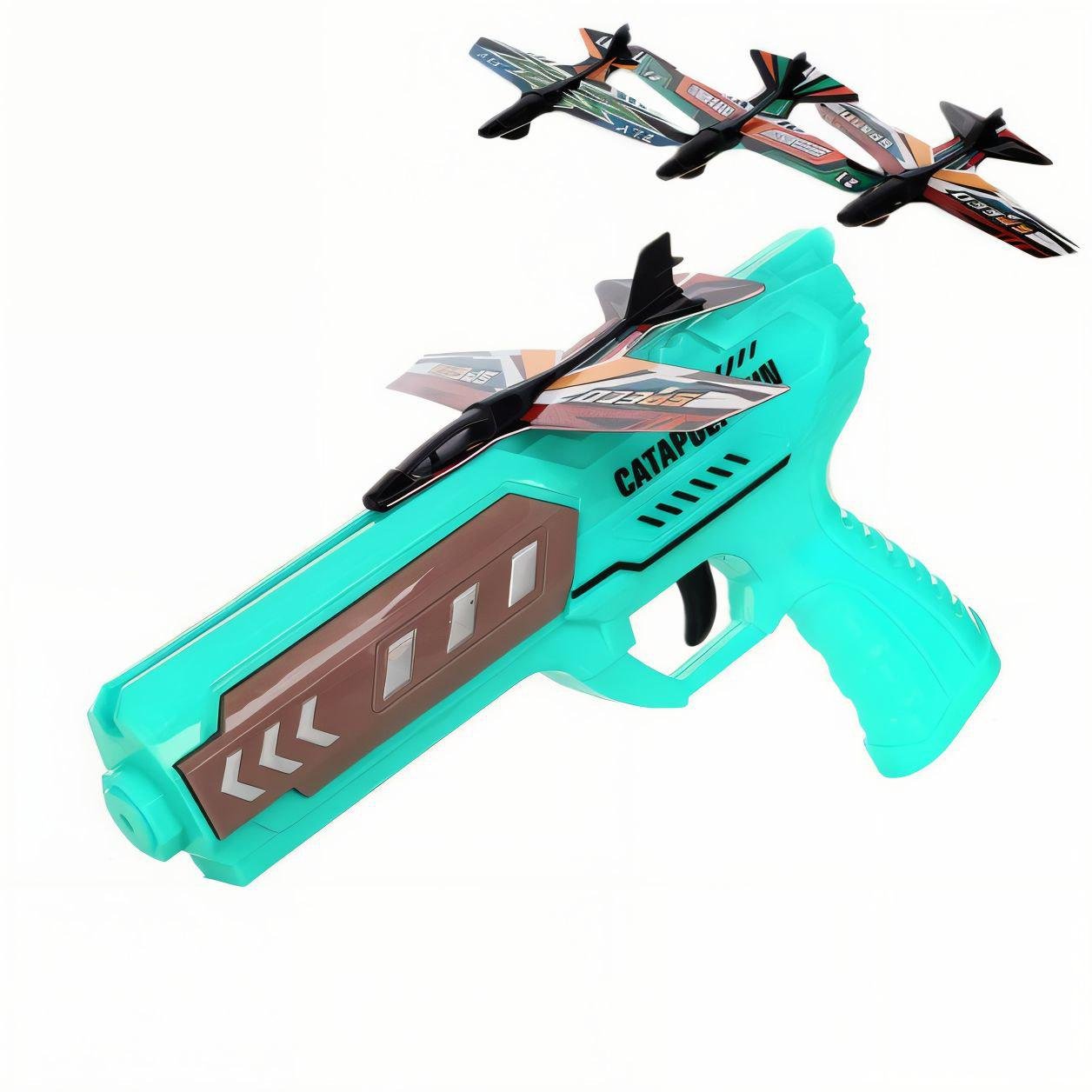 Пистолет игрушечный с самолетиком 77910 от 3 лет Голубой (26767673)
