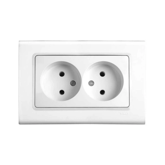 Розетка двойная VIKO Linnera Белый (31446625)