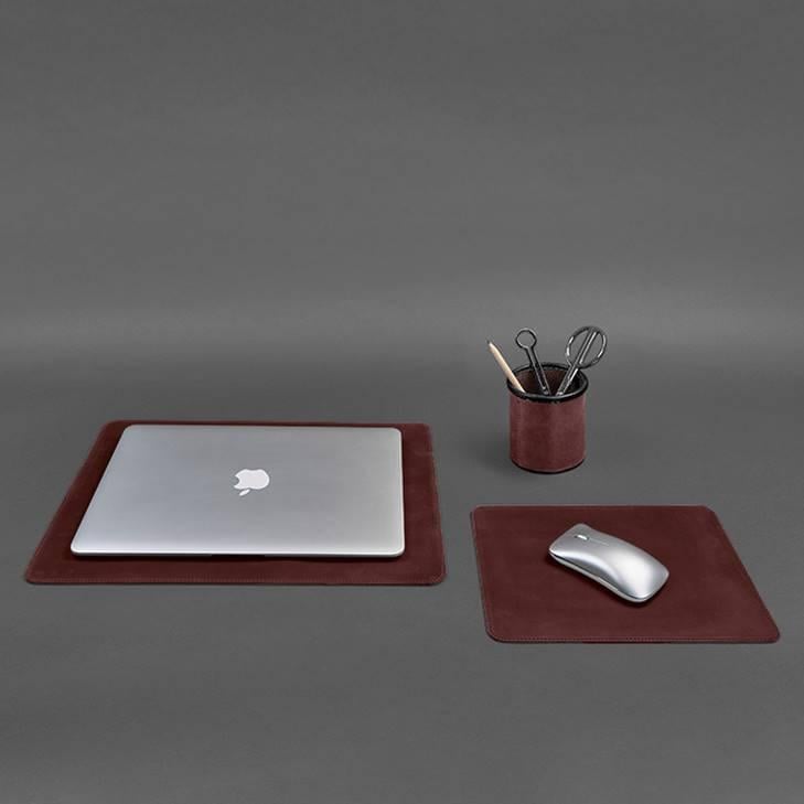 Набор для рабочего стола из натуральной кожи 1.0 Crazy Horse Бордовый (A-027511) - фото 9 Набор для рабочего стола из натуральной кожи 1.0 Crazy Horse Бордовый (A-027511) - фото 9