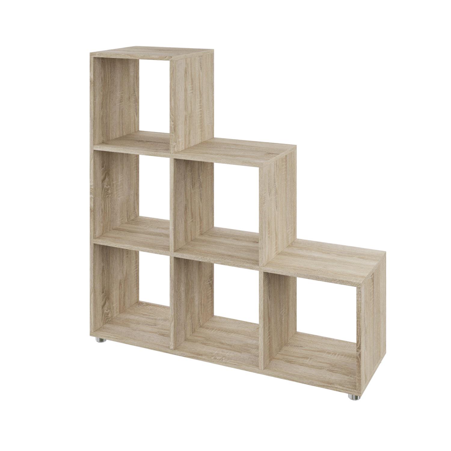 Стелаж настінно-підлоговий MEBLIBUD KUB модульний 6 секції Дуб сонома (31956/8) - фото 2 Стелаж настінно-підлоговий MEBLIBUD KUB модульний 6 секції Дуб сонома (31956/8) - фото 2