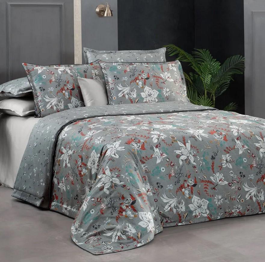 Комплект постельного белья Sarev Portland gri 300ТС делюкс сатин евро