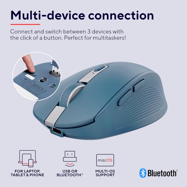 Компьютерная мышь Trust Ozaa Compact Multi-Device Wireless Синий (24934) - фото 8