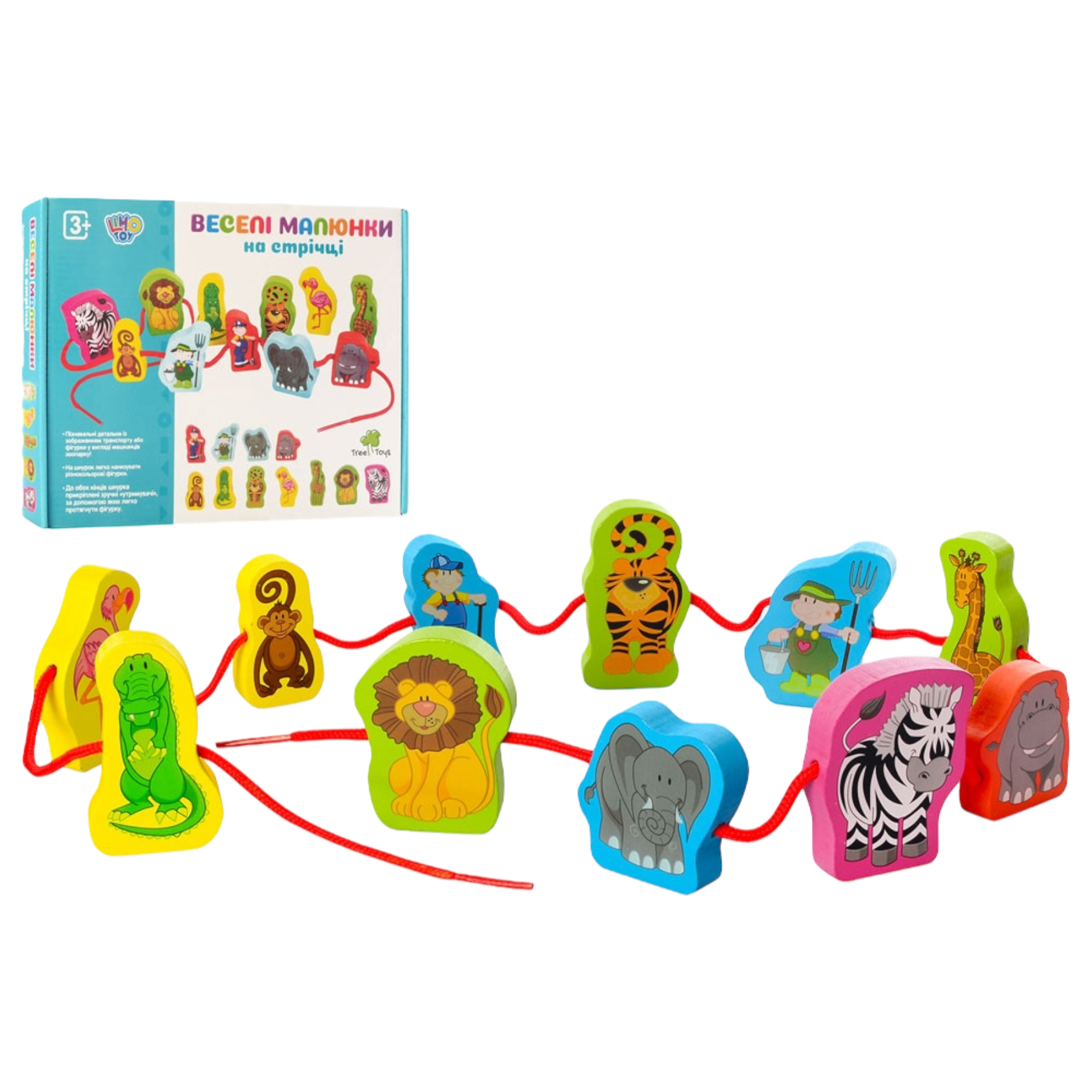 Детская деревянная игрушка TREE TOYS Шнуровка MD 1263 в коробке (113230)