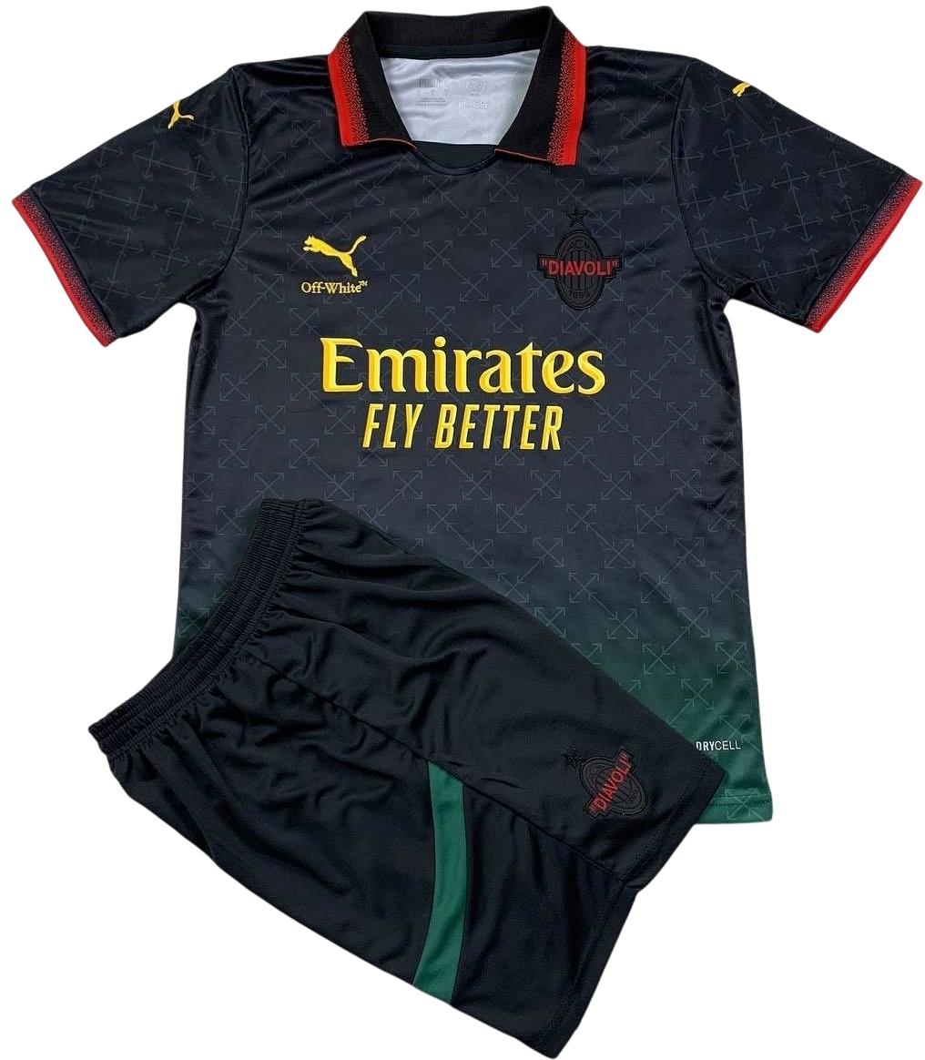 Футбольная форма Милан 2024-2025 DIAVOLI лимитированная L Черно-зеленый (F0161)