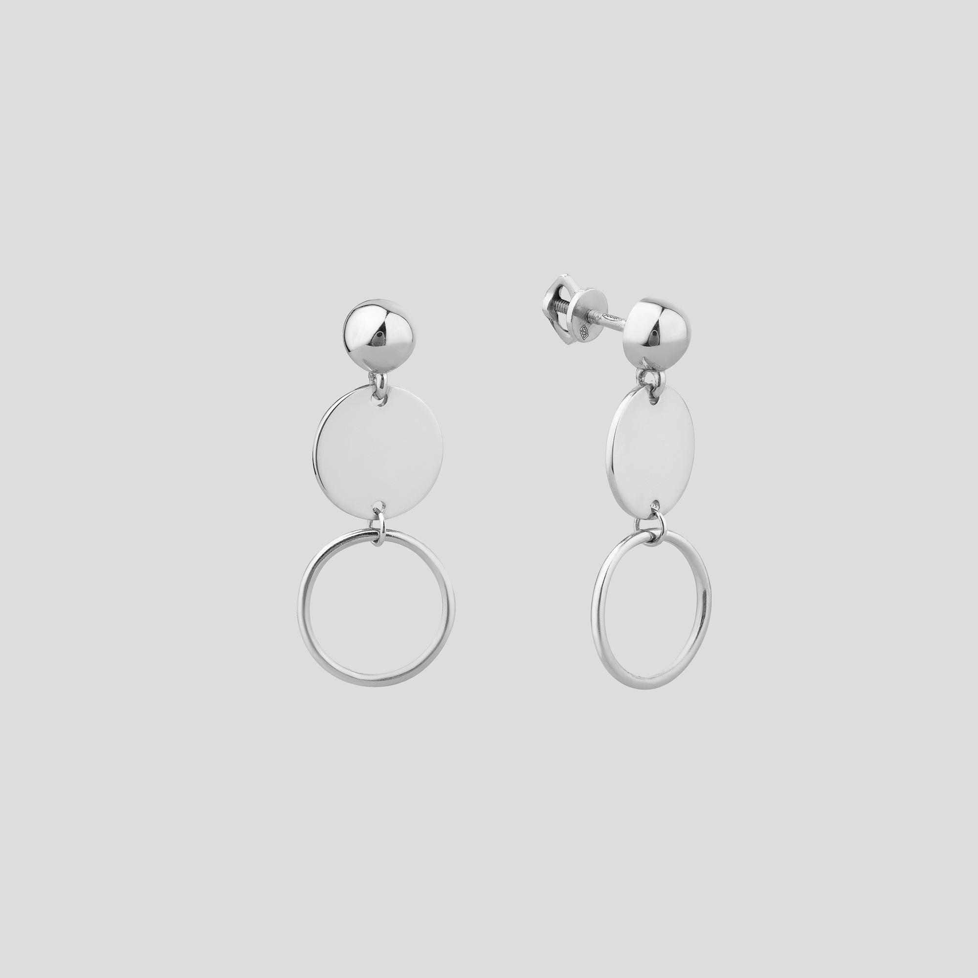 Серебряные серьги Minimal Анатомия чувств (9323)
