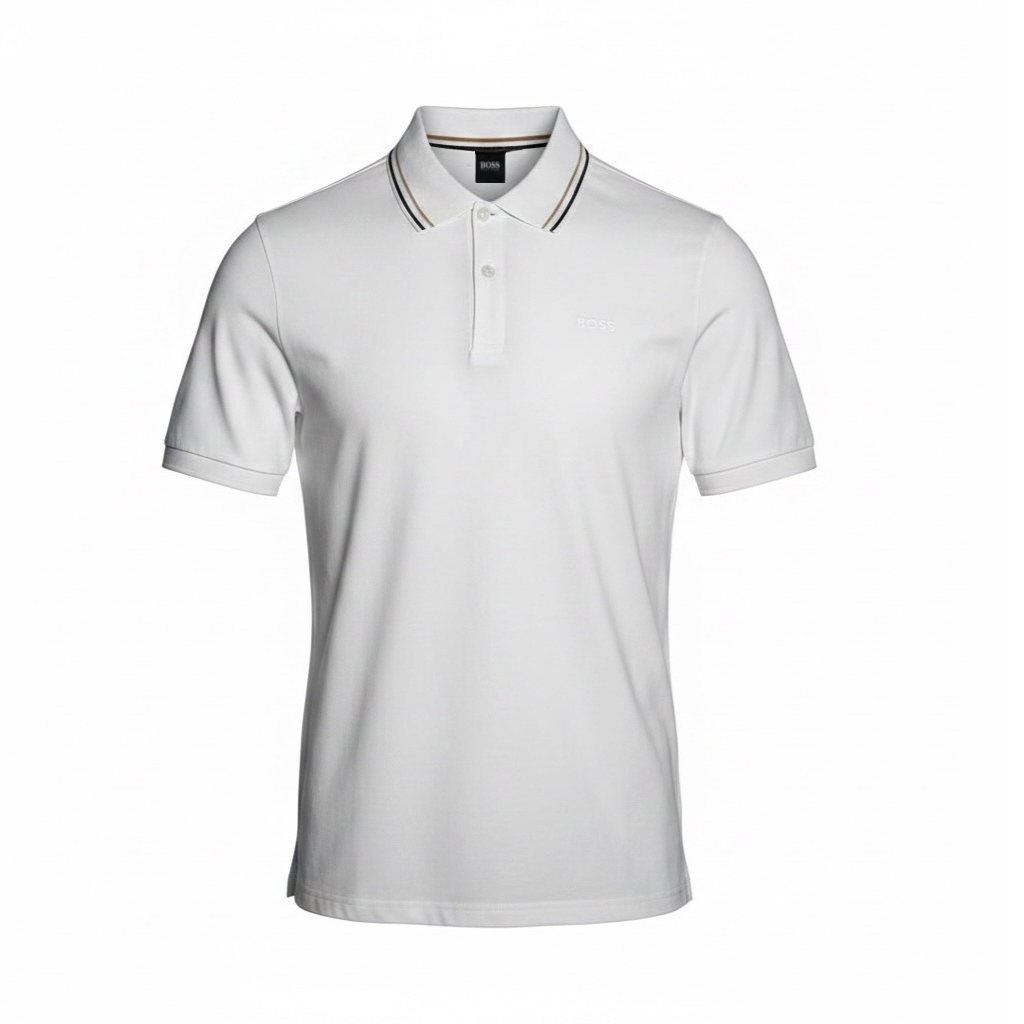 Футболка чоловіча поло BOSS Classic Tipped Polo shirt XL Білий (HB13005.3XL)
