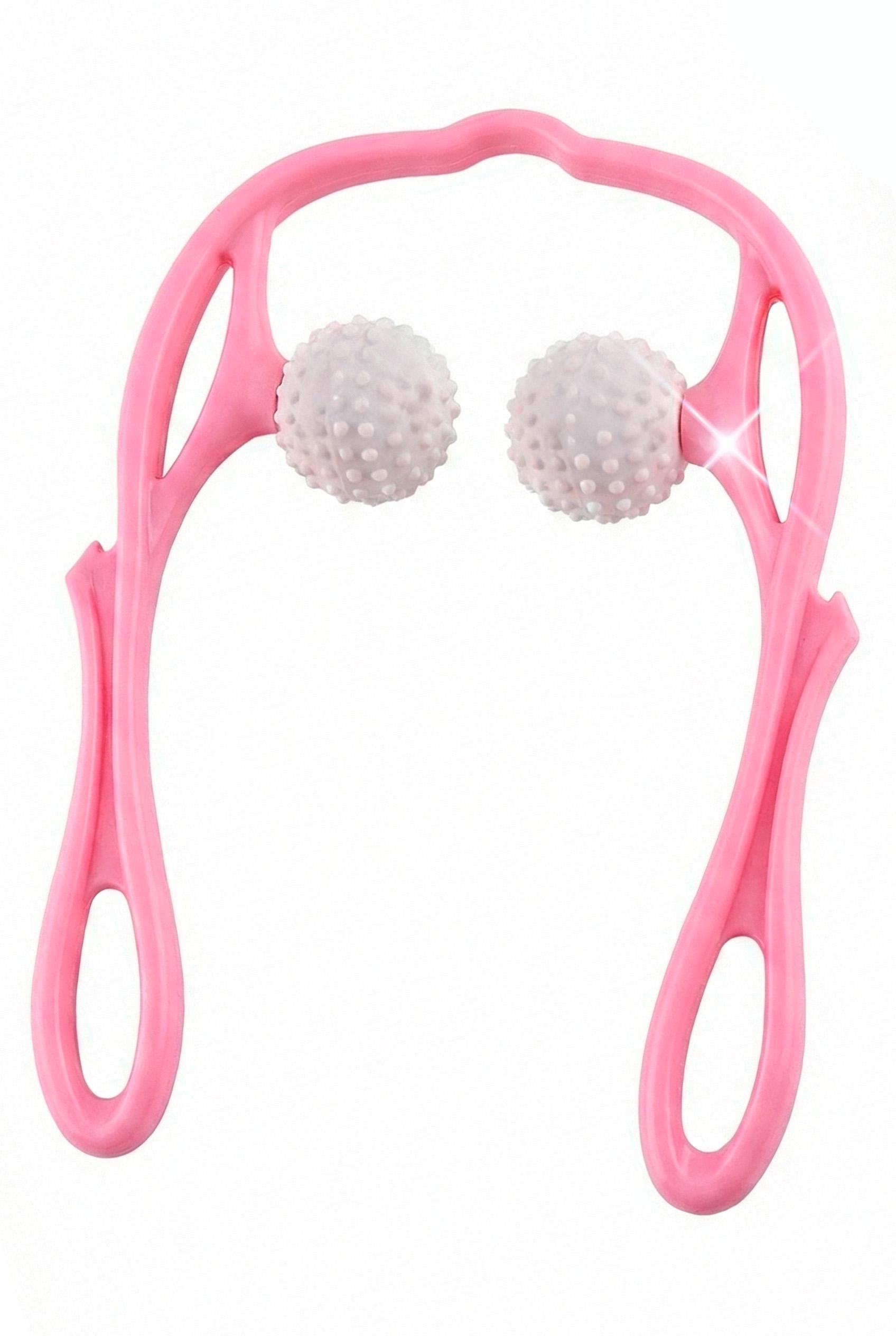 Массажер для шеи и тела BRS роликовый ручной для снятия усталости и напряжения Pink (570234325)